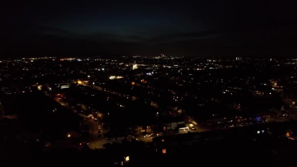 England October 2022 Beautiful Aerial View City Night — Stock video