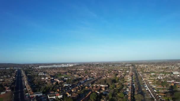Dunstable England Egyesült Királyság Február 2023 Aerial View Dunstable City — Stock videók