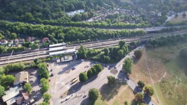 İngiltere 'nin Hemel Hempstead şehrinin Tren İstasyonu' nun Hava Görüntüsü.