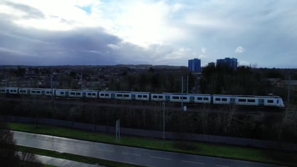 British Rail Tracks Passing Luton City England Záběr Byl Pořízen — Stock video