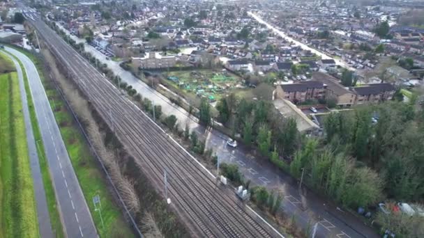British Rail Tracks Passing Luton City England Inglês Filmagem Foi — Vídeo de Stock