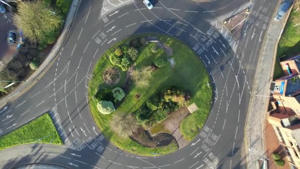 大英帝国零售公园和中城的高角度影像 图片拍摄于2023年2月5日 在英格兰上空晴朗的阳光和寒冷的早晨 用无人机拍摄 — 图库视频影像