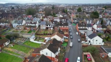 Luton İngiltere 'nin Evleri ve Sokakları' nın Hava Görüntüleri. Görüntü 01-Mart-2023 tarihlerinde Drone 'un Kamerası ile kaydedildi.