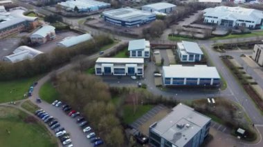 İngiltere 'nin Milton Keynes şehrindeki konutların hava görüntüsü.