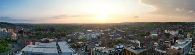 Luton, İngiltere, Birleşik Krallık - 19 Mayıs 2023: Merkezi Luton Şehri 'nin hava manzarası 
