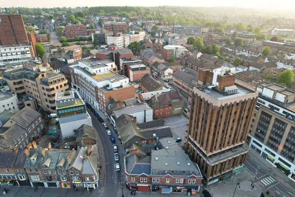 stock image Luton, England, United Kingdom - May 19, 2023: aerial view of  Central Luton City 