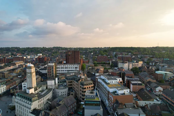 stock image Luton, England, United Kingdom - May 19, 2023: aerial view of  Central Luton City 