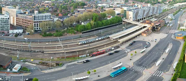 stock image Luton, England, United Kingdom - May 19, 2023: aerial view of  Central Luton City 