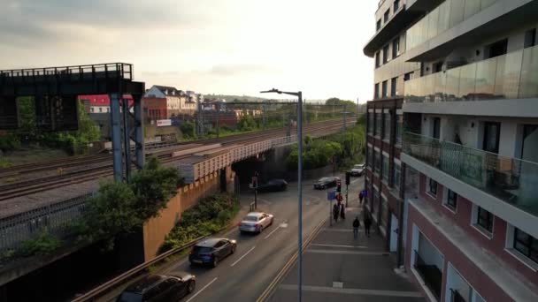 Schönste Aufnahme Der Mittelenglischen Stadt Luton Die Aufnahmen Wurden Mit — Stockvideo