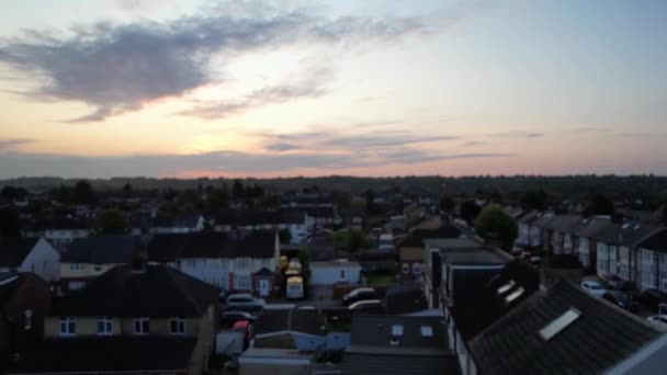 Небо Тучами Высота Полета Дрона Над Англией — стоковое видео