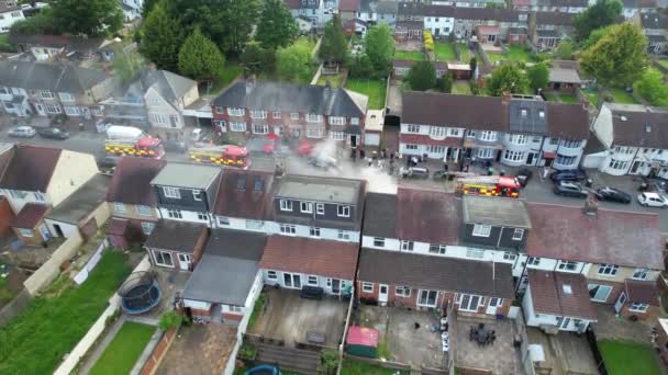 Luton Inghilterra Maggio 2023 High Angle Drone Camera Footage Fire — Video Stock