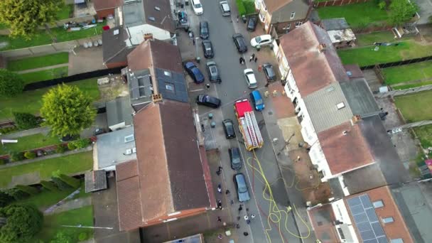 Luton Inghilterra Maggio 2023 High Angle Drone Camera Footage Fire — Video Stock
