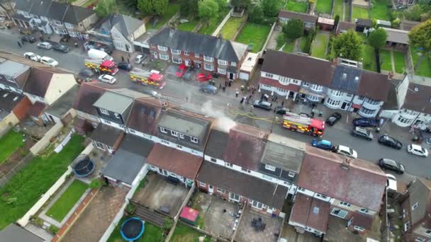 Luton Anglia 2023 Május High Angle Drone Camera Footage Fire — Stock videók