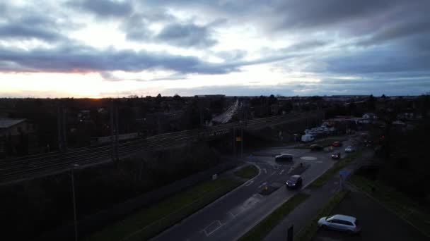 Most Beautiful Footage Roads Central Luton City England Sunset Captured — Stock Video