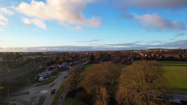 Nejkrásnější Záběry Silnic Central Luton City England Během Západu Slunce — Stock video