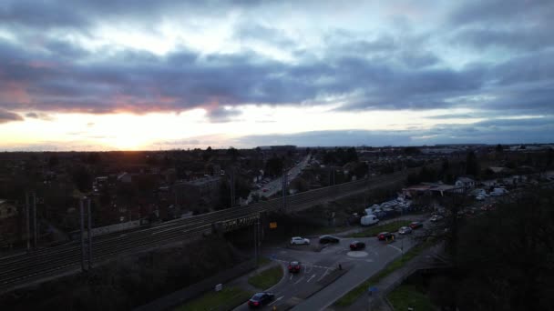 2013 Most Beautiful Footage Roads Central Luton City England Sunset — 비디오