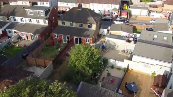 Vista Aérea North Luton City Edifícios Residenciais Casas Grã Bretanha — Vídeo de Stock