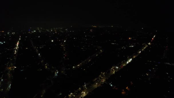 Vue Aérienne Ville Britannique Illuminée Sur Bonfire Night Fireworks Night — Video