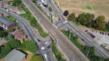 Yüksek Açı Drone 'un İngiltere' deki Luton Kasabası Görüntüsü