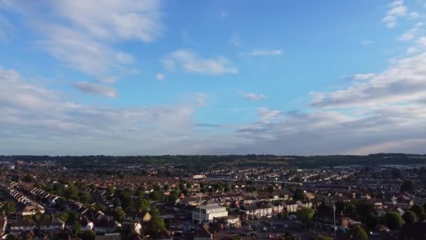 Πλάνα Drone Υψηλής Γωνίας Της Πόλης Luton Της Αγγλίας — Αρχείο Βίντεο