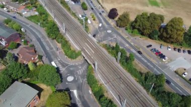 Yüksek Açı Drone 'un İngiltere' deki Luton Kasabası Görüntüsü