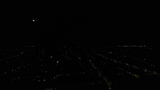 Aerial View Illuminated British City Roads Night Dalam Bahasa Inggris — Stok Video