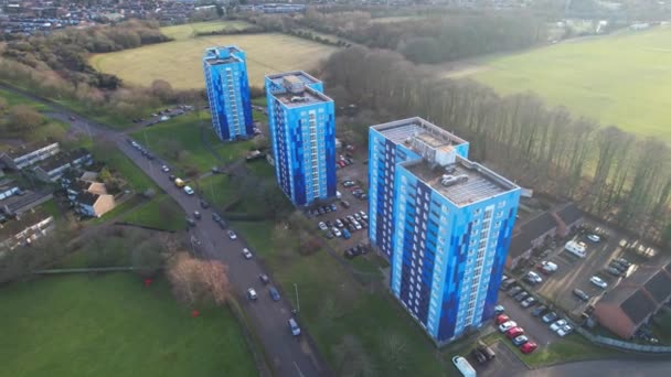 Images Aériennes Haut Angle Central City Des Bâtiments Luton Town — Video
