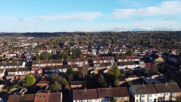 Aerial Footage Beautiful British Town Central Luton England Drone Camera — Stock Video