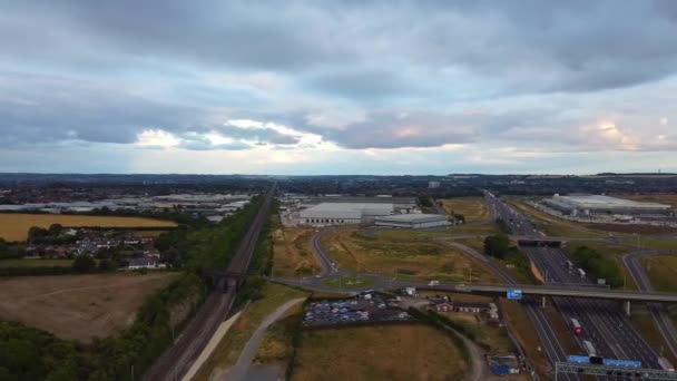 Flygbilder Brittiska Luton Town England Footage Fångades Med Drönarens Kamera — Stockvideo