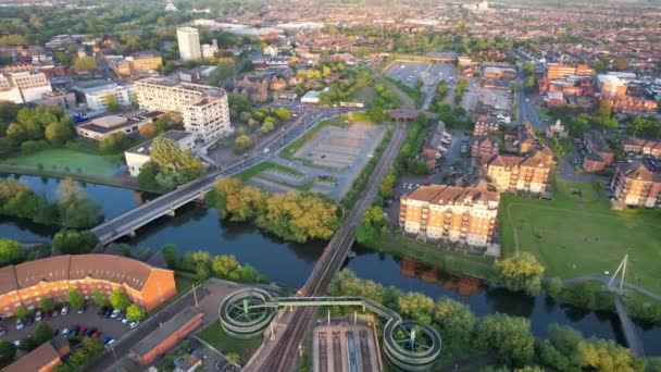 Time Lapse Bedford City England Záběr Byl Pořízen Drone Kamera — Stock video