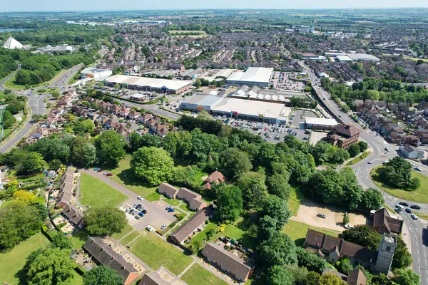 stock image BEDFORD, ENGLAND, UK - 27 MAY, 2023:  Aerial view of Bedford town