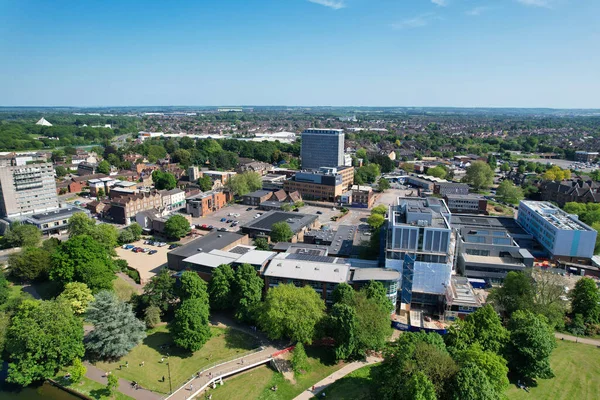 stock image BEDFORD, ENGLAND, UK - 27 MAY, 2023:  Aerial view of Bedford town