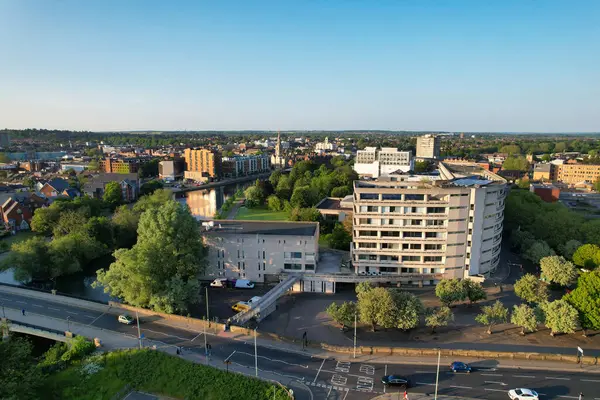 stock image BEDFORD, ENGLAND, UK - 27 MAY, 2023:  Aerial view of Bedford town