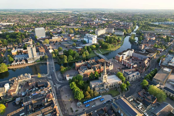 stock image BEDFORD, ENGLAND, UK - 27 MAY, 2023:  Aerial view of Bedford town