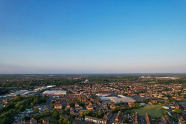 Bedford, İngiltere - 27 Mayıs 2023: Bedford kasabasının havadan görünüşü