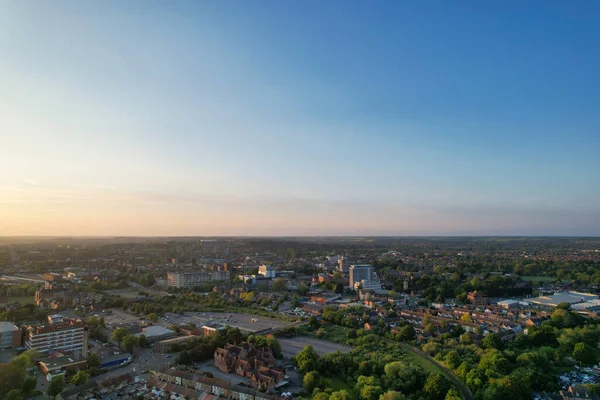 イギリスのベッドフォード 2023年5月27日 ベドフォードの町の空中写真 — ストック写真
