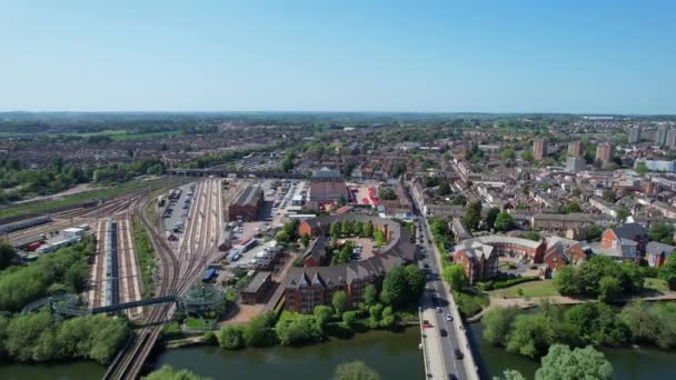 Luftaufnahmen Von Bedford City England Großbritannien Aufgenommen Mit Der Drohnen — Stockvideo
