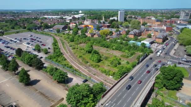 Légi Felvétel Bedford City England Felvételeket Rögzítették Drone Camera Egy — Stock videók