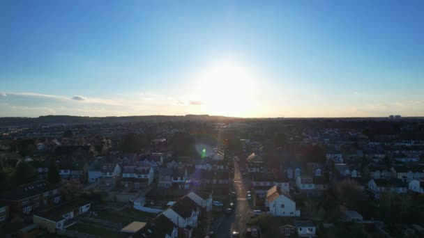 High Angle Aerial Footage Central City Buildings Luton Town England — Vídeos de Stock
