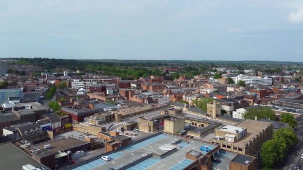 Flygbilder Från Central Bedford City England Downtown Film Togs Med — Stockvideo