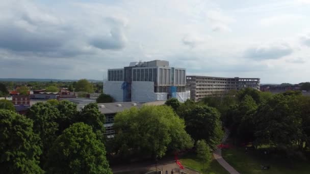 Воздушные Съемки Центрального Бедфорда Англии Съемка Центра Города Сделана Камерой — стоковое видео