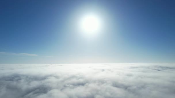 Самый Красивый Вид Воздуха Над Облаками Утрам Быстро Движущиеся Облака — стоковое видео