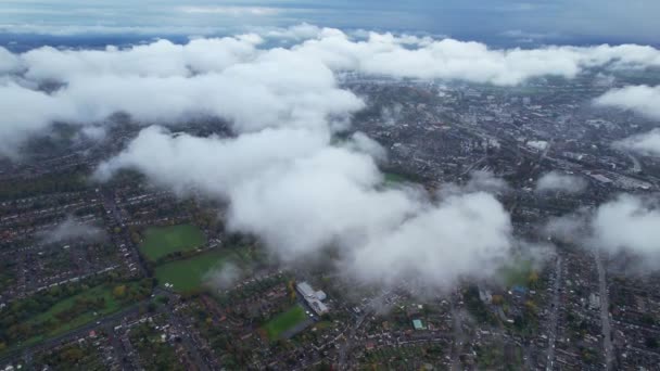 Most Beautiful Aerial View Clouds Morning Dramatically Fast Moving Clouds — Video
