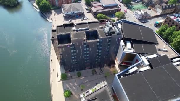 Luftaufnahmen Von Bedford City England Großbritannien Aufgenommen Mit Der Drohnen — Stockvideo