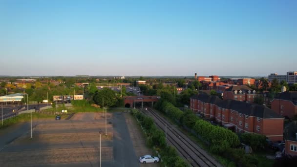 Flygbilder Bedford City England Togs Med Drönarens Kamera Vacker Solig — Stockvideo
