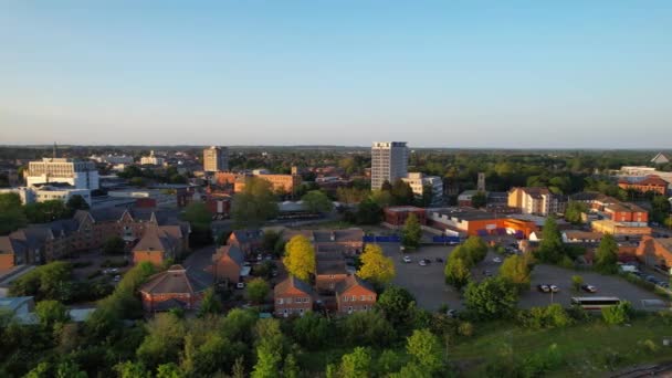 Luchtfoto Van Bedford City England Footage Werd Vastgelegd Met Drone — Stockvideo