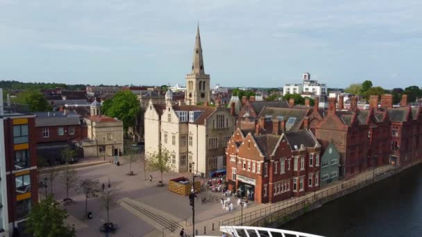 Beautiful Aerial Footage Central Bedford City England Filmagem Centro Foi — Vídeo de Stock