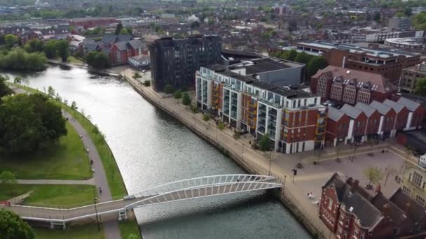 Luftaufnahmen Von Central Bedford City Von England Großbritannien Von Großbritannien — Stockvideo