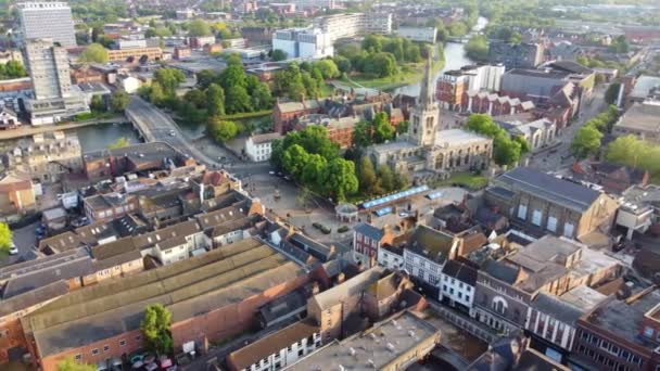 Aerial Footage Central Bedford City England Great Britain Downtown Footage — Stock Video