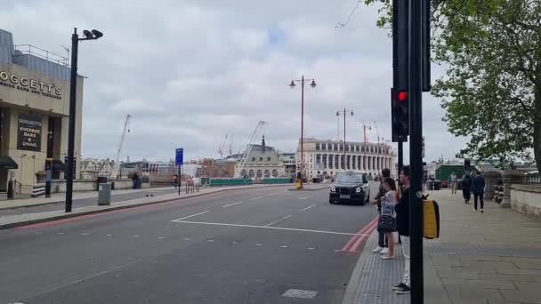 Gyönyörű Alacsony Szögű Felvételek Central London Tour Footage Főváros London — Stock videók
